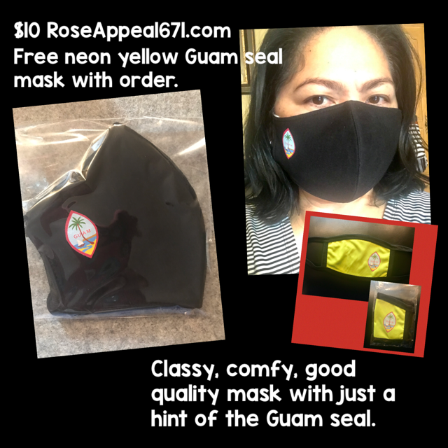 Web Exclusive!  Guam seal mask w/ free neon yellow Guam mask