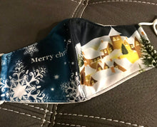 Load image into Gallery viewer, Merry Christmas Snowflake Mask
